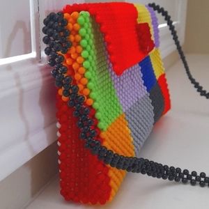 NEW!❤ Beaded purse/bag - handmade multicolored (over the shoulder or crossbody)